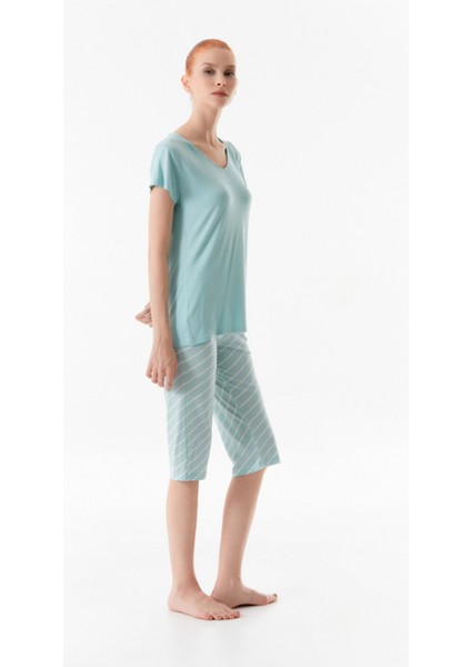 Yazı Baskılı Bisiklet Yaka Pijama Takımı fırsatları