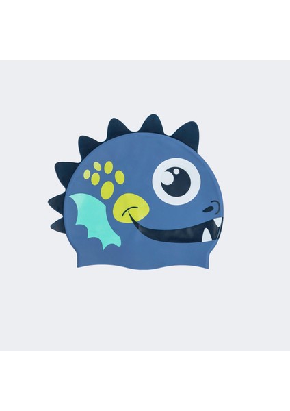 Silikon Yüzücü Bonesi - Mavi/sarı Ejderha Modeli - Standart Beden