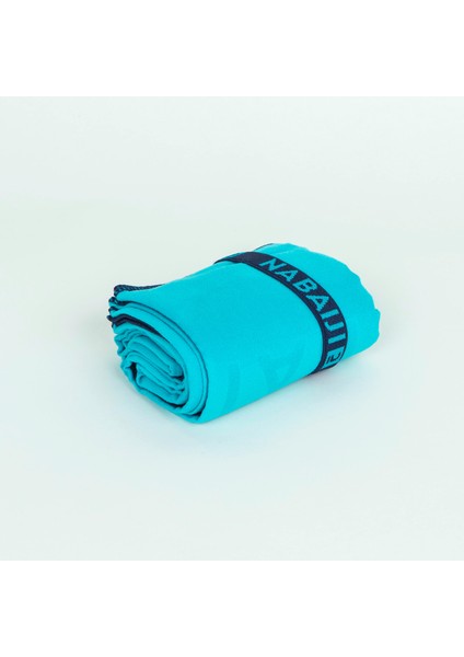 Çift Taraflı Mikrofiber Havlu - M Boy - Mavi / Yeşil 60 x 80 cm