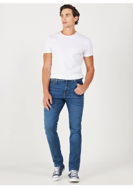 Normal Bel Slim Fit Erkek Denim Pantolon W12S057XT Texas Slim Jean Pantolon