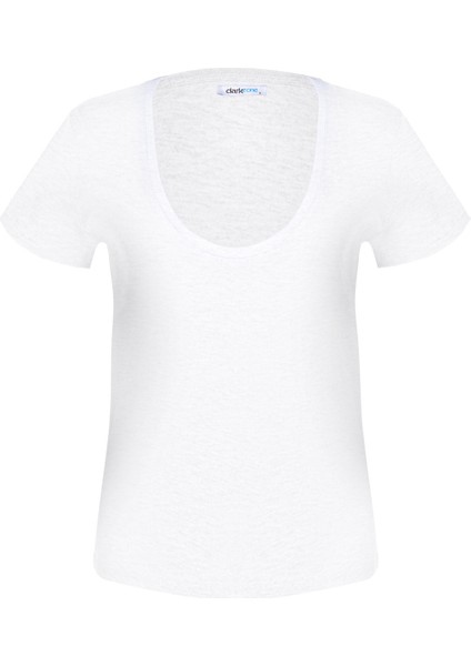 Yuvarlak Yaka Düz Beyaz Erkek T-Shirt DZN8702