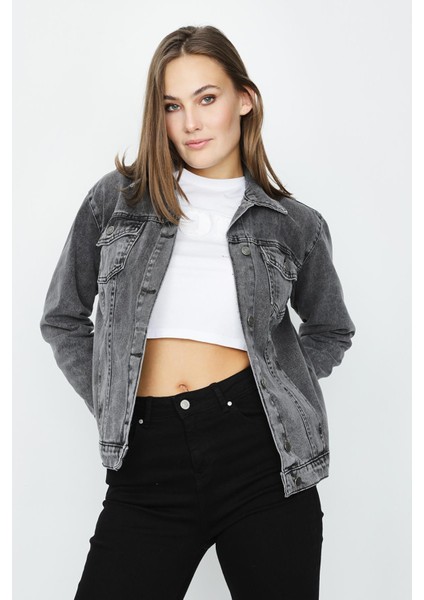 Kadın Oversize Denim Ceket