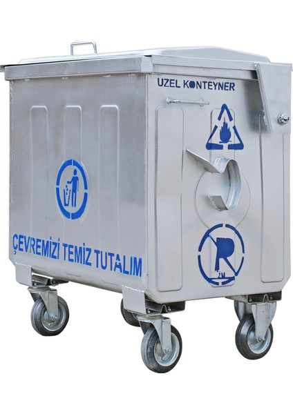 400 Litre Galvaniz Çöp Konteyneri