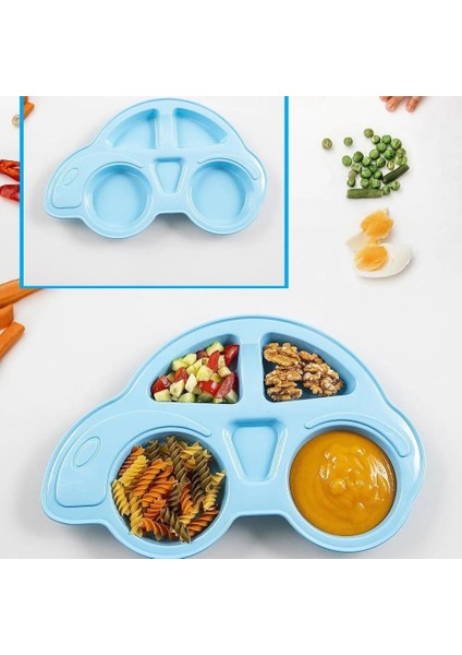 Plastik Mama Tabağı 4 Bölmeli Pratik Bebek Yemek Tabağı Çocuk Kahvaltı Tabağı Bpa Içermez