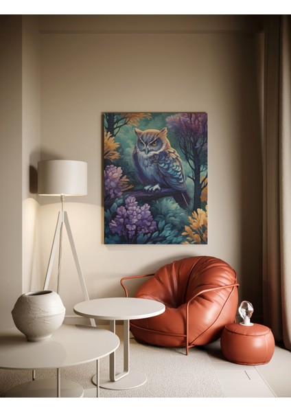 Baykuş Minimalist Modern Kanvas Tablo - Salon Oturma Odası Mutfak Ofis Için Duvar Dekoru