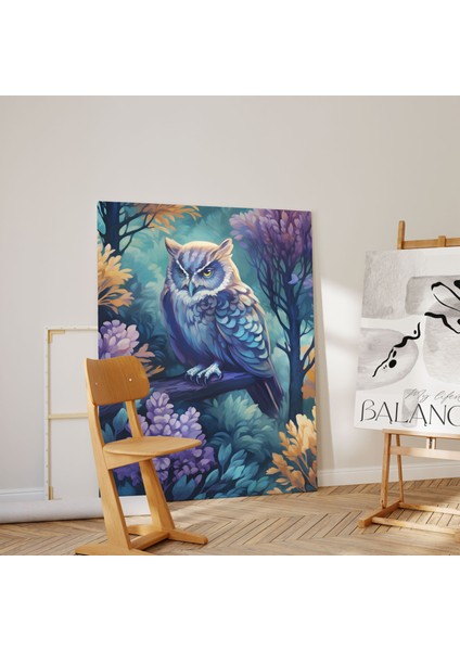 Baykuş Minimalist Modern Kanvas Tablo - Salon Oturma Odası Mutfak Ofis Için Duvar Dekoru