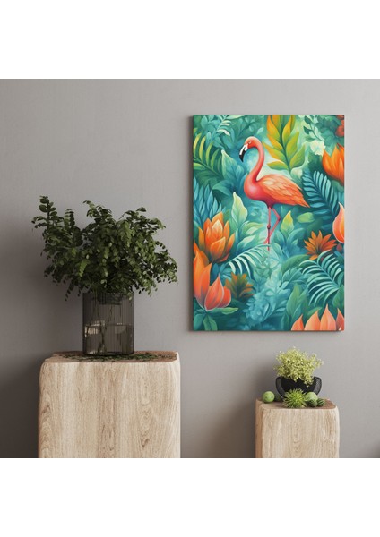 Flamingo Minimalist Modern Kanvas Tablo - Salon Oturma Odası Mutfak Ofis Için Duvar Dekoru