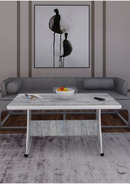 Eliusta Tekerlekli Mdf Masa %100 Mdf Salon Orta Sehpa Yemek Masası Ofis Sehpa