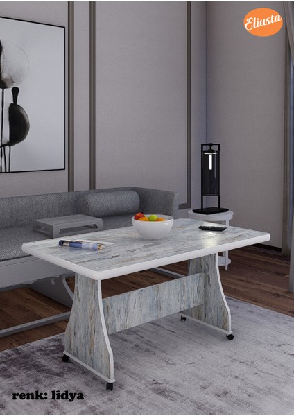 Eliusta Tekerlekli Mdf Masa %100 Mdf Salon Orta Sehpa Yemek Masası Ofis Sehpa