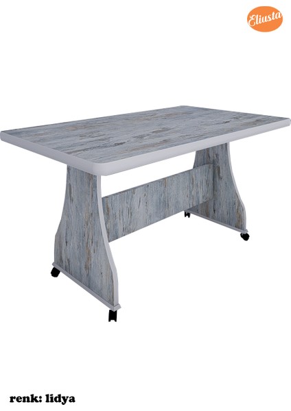 Eliusta Tekerlekli Mdf Masa %100 Mdf Salon Orta Sehpa Yemek Masası Ofis Sehpa