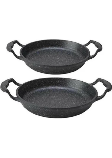 Cookware Granit Döküm 2 Li Kapaksız 18-20 cm Sahan Seti