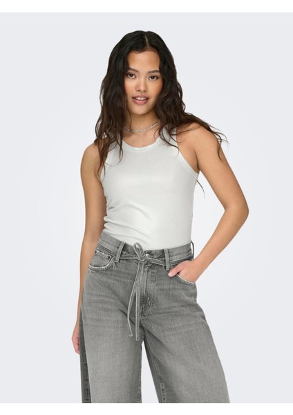 Onlsol Lıfe S/l Glıtter Rıb Top Jrs Kadın Silver T-Shirt - 15325270 fiyatları
