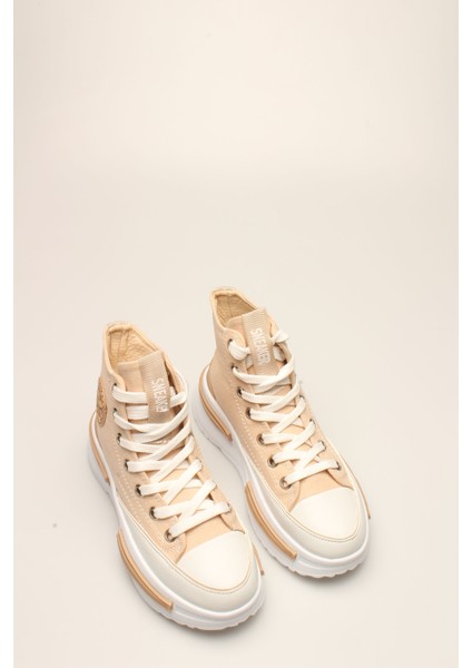 Bej Keten Kadın Yazlık Bot