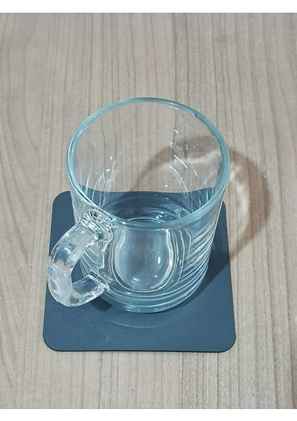 6 Adet Antrasit Kare Suni Deri Bardak Altlığı Kaydırmaz, Su Emmez 1.2 mm Kalınlık fırsatları