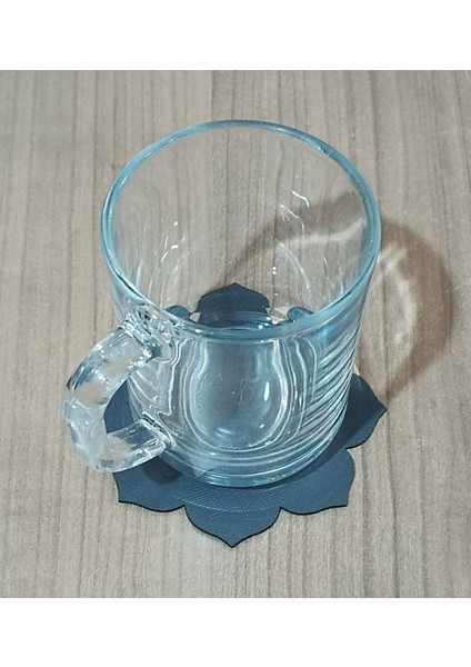6 ADET Antrasit Çiçek Motifli Suni Deri Bardak Altlığı Kaydırmaz, Su Emmez 1.2 mm Kalınlık fırsatları