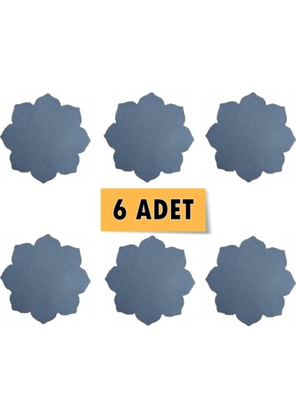 6 ADET Antrasit Çiçek Motifli Suni Deri Bardak Altlığı Kaydırmaz, Su Emmez 1.2 mm Kalınlık modelleri