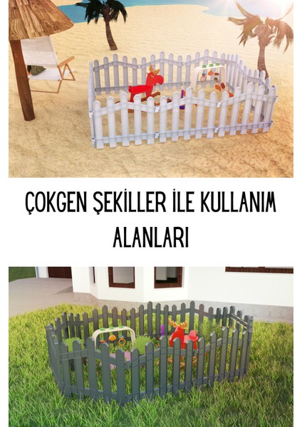 Dekoratif Plastik Bahçe ve Peyzaj Çiti 1 ADET ÇİT (Y: 50 CM / G: 55 CM) TOPRAK AYAKLI