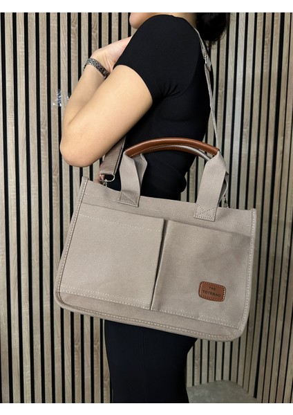 Günlük Kadın Omuz Çantası Kanvas The Tote Bag Orta Boy Çapraz Ayarlanabilir Askılı Yumuşak Sade 4007