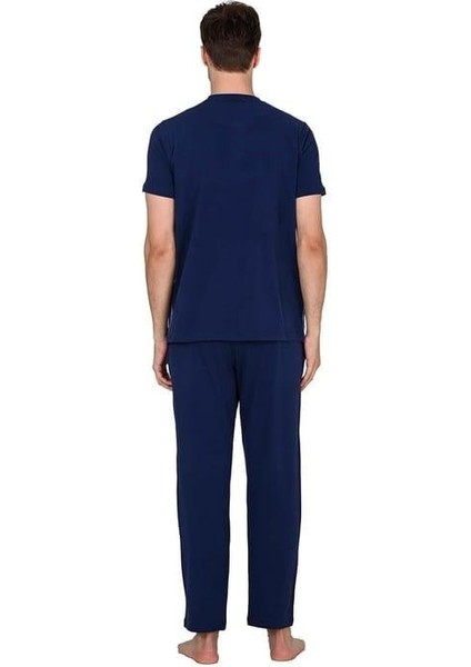 Lacivert Erkek Kısa Kollu Pijama Takımı fiyatları