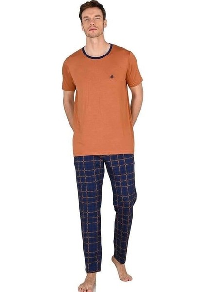 Kiremit Erkek Kısa Kollu Pijama Takımı
