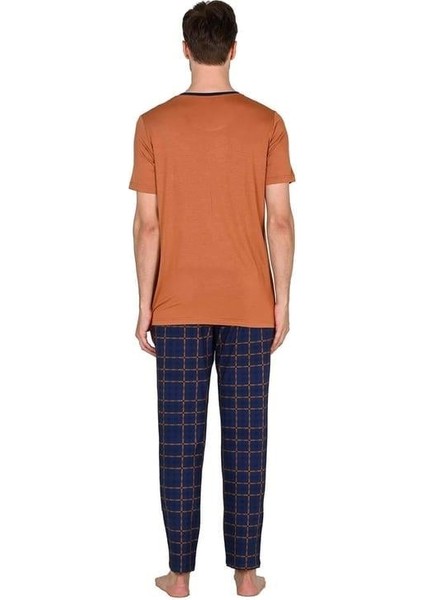 Kiremit Erkek Kısa Kollu Pijama Takımı