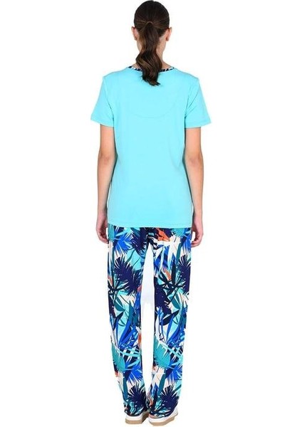 Mavi Kadın Kısa Kol Pijama Takımı modelleri