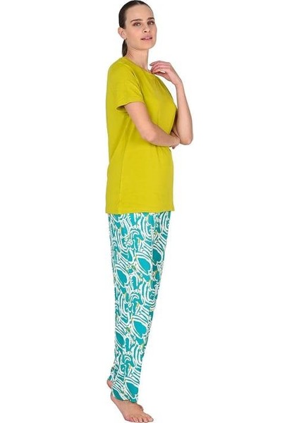 Fıstık Yeşili Kadın Kısa Kol Pijama Takımı fiyatları
