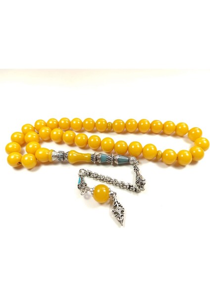 925 Ayar Gümüş Nakkaş Imame Sıkma Kehribar Sertifikalı 4952