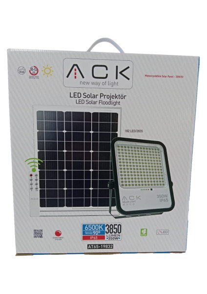 LED Solar Projektör 350W 6500K 3850LM 318 x 288 mm