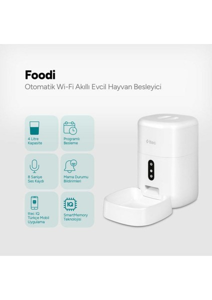 2EHB02 Foodi Otomatik Wi-Fi Akıllı Kedi/köpek Besleyici