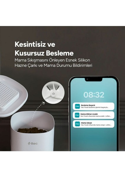 2EHB02 Foodi Otomatik Wi-Fi Akıllı Kedi/köpek Besleyici