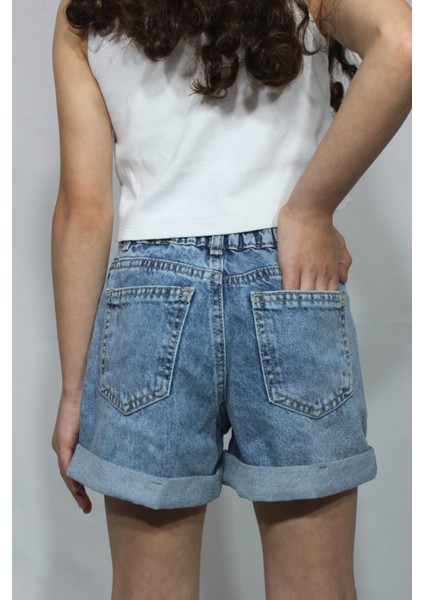 Kız Çocuk Mavi Denim Şort