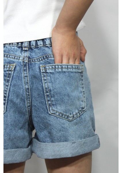 Kız Çocuk Mavi Denim Şort
