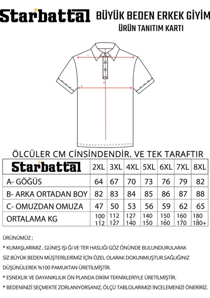 Erkek Büyük Beden Polo Yaka Tişört Palm 24460 Sıyah