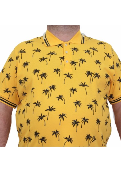Erkek Büyük Beden Polo Yaka Tişört Palm 24460 Sarı modelleri