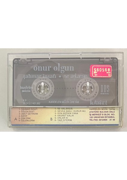 Onur Olgun Şahmar Insafı Ne Anlarsın Kaset (Orjnal Dönem Baskı Kaset) fiyatları