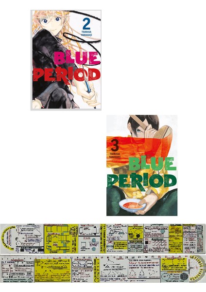 Blue Period 2. - 3. Ciltler Manga Seti - Tsubasa Yamaguçi + Matematik Öğreten Cetvel