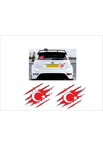 Seç Reklam Pençe Türk Bayrağı Renkli Sticker Çok Amaçlı Sticker Etiket