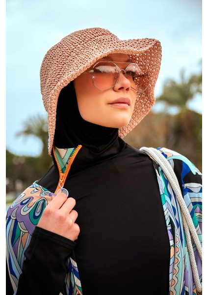 El Örgüsü Camel Hasır Şapka 14399 modelleri