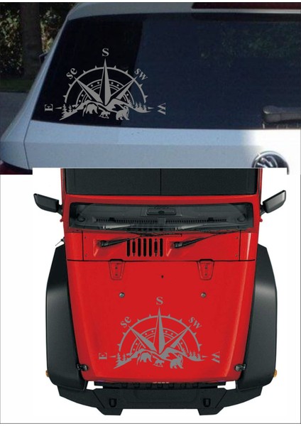 Pusula Dağ Orman Ayı Kamp Adventure Offroad Araba Oto Karavan Sticker S47 fiyatları
