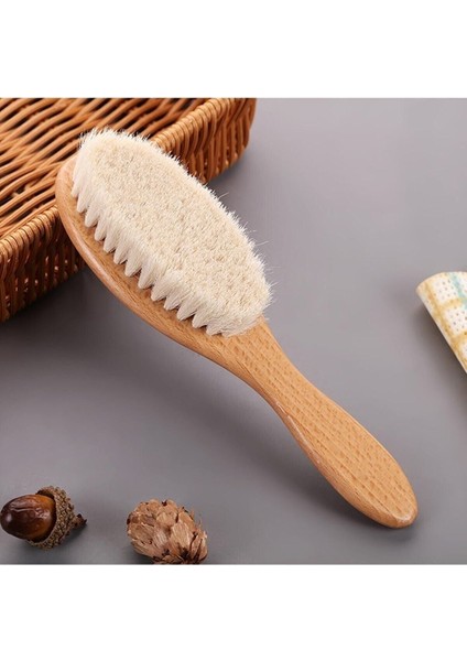 Doğal Keçi Kılı Bebek Saç Fırçası (Extra Yumuşak) Bebek Tarağı