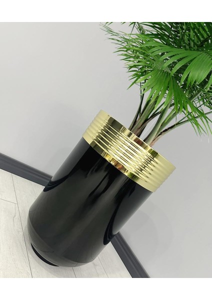 Dekoratif Gold Darbuka Parlak Siyah Saksı 60CM fiyatları