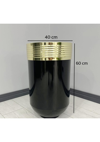 Dekoratif Gold Darbuka Parlak Siyah Saksı 60CM modelleri