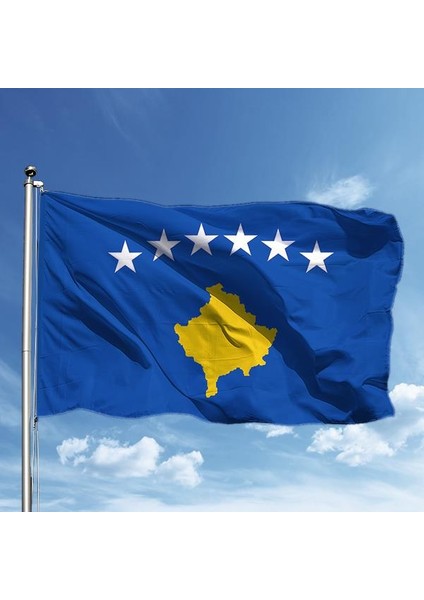 Kosova Bayrağı Raşel Kumaş Dijital Baskı 300 x 450