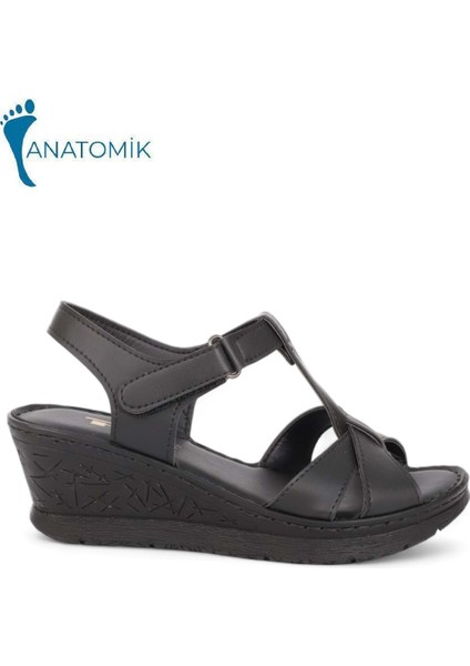 2027-492076 Tam Anatomik Tabanlı Kadın Sandalet - NKT02027-SIYAH-39