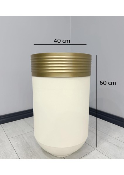 Dekoratif Eskitme Darbuka Krem Saksı 60CM modelleri