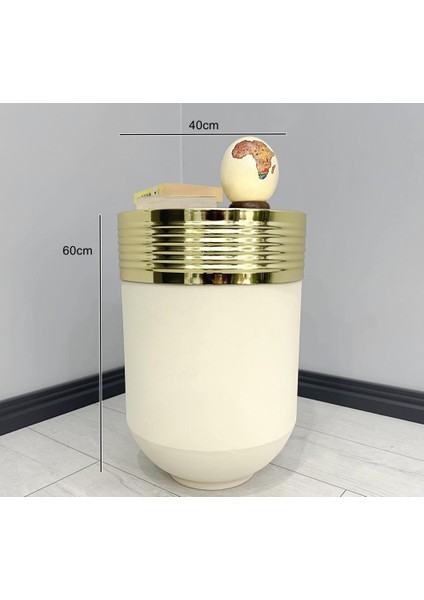 Dekoratif Gold Darbuka Krem Sehpa 60CM modelleri