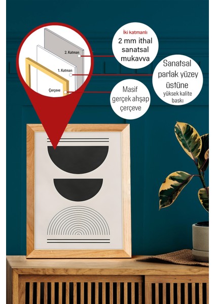 Gerçek Ahşap Çerçeveli 3 Parça 3D Poster Tablo Seti