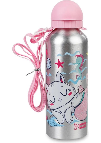 MT-2505 Alüminyum Matara 500 ml Little Mermaid Cat