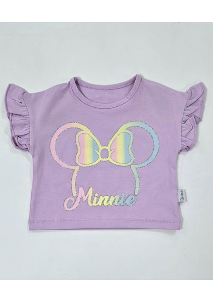 Minnie Kız Bebek Şortlu Takım